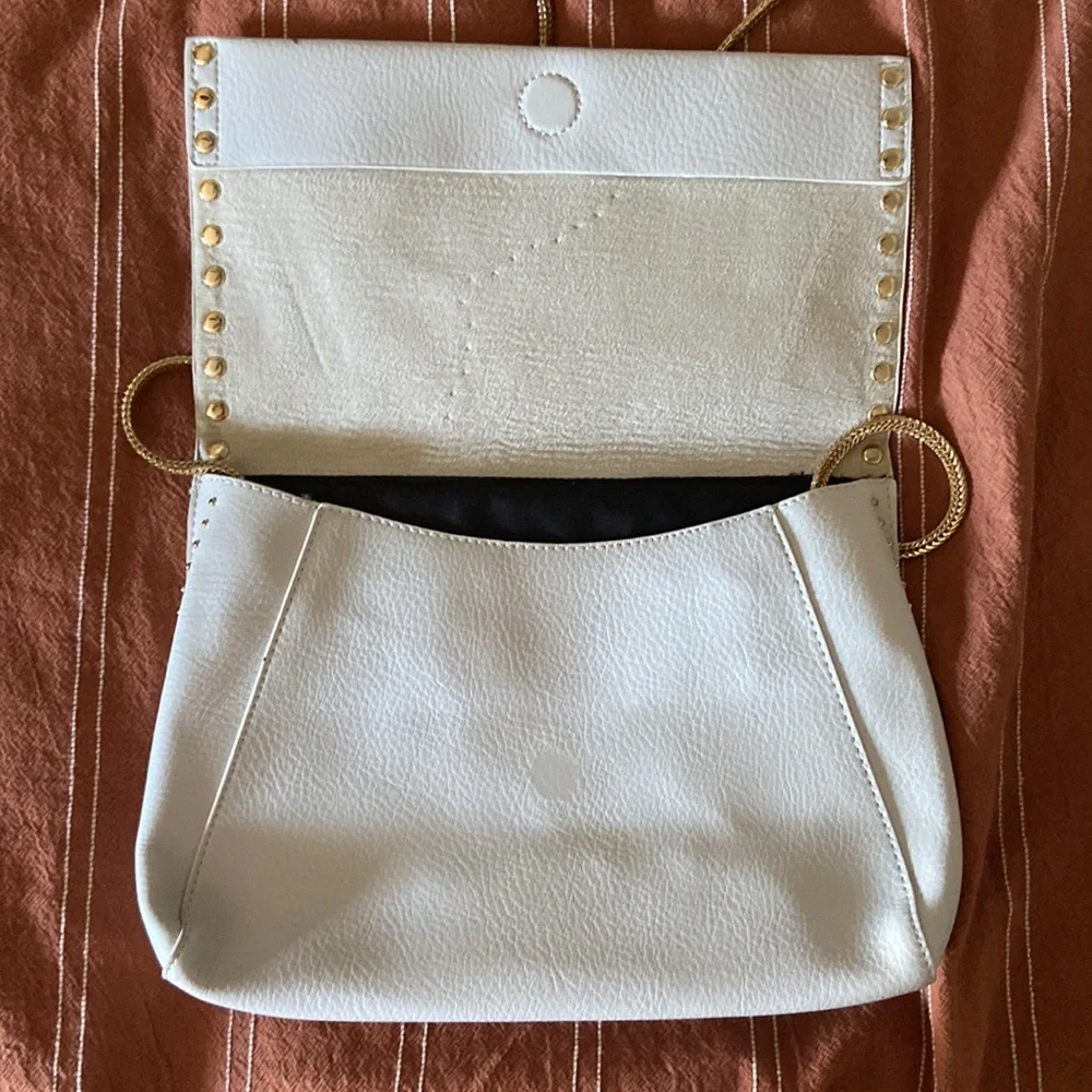 Off White Clutch w/ Gold Accents - Picture 3 of 4